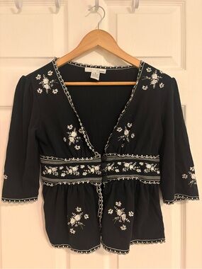 Essentials by ABS embroidered top